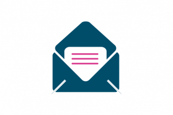 Infographic of a letter in an envelope