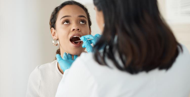 Young person receiving dental care