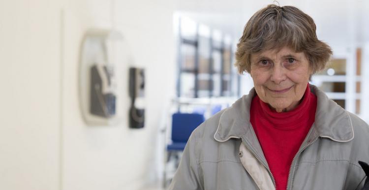 woman in hospital looking  at the camera