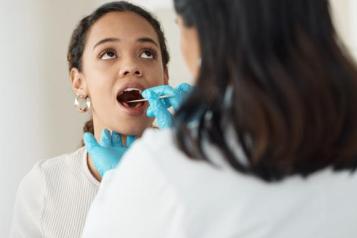 Young person receiving dental care