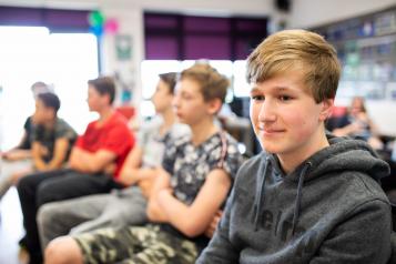 Group of boys/ young teenagers in a focus group