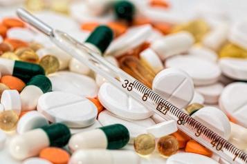 Therometer and pills